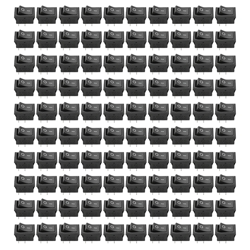 10PCS Square Black Rocker Switch For 2-Pin On-Off Power Switch For 250VAC 3A Compatible with DIY Electronics and Auto Systems