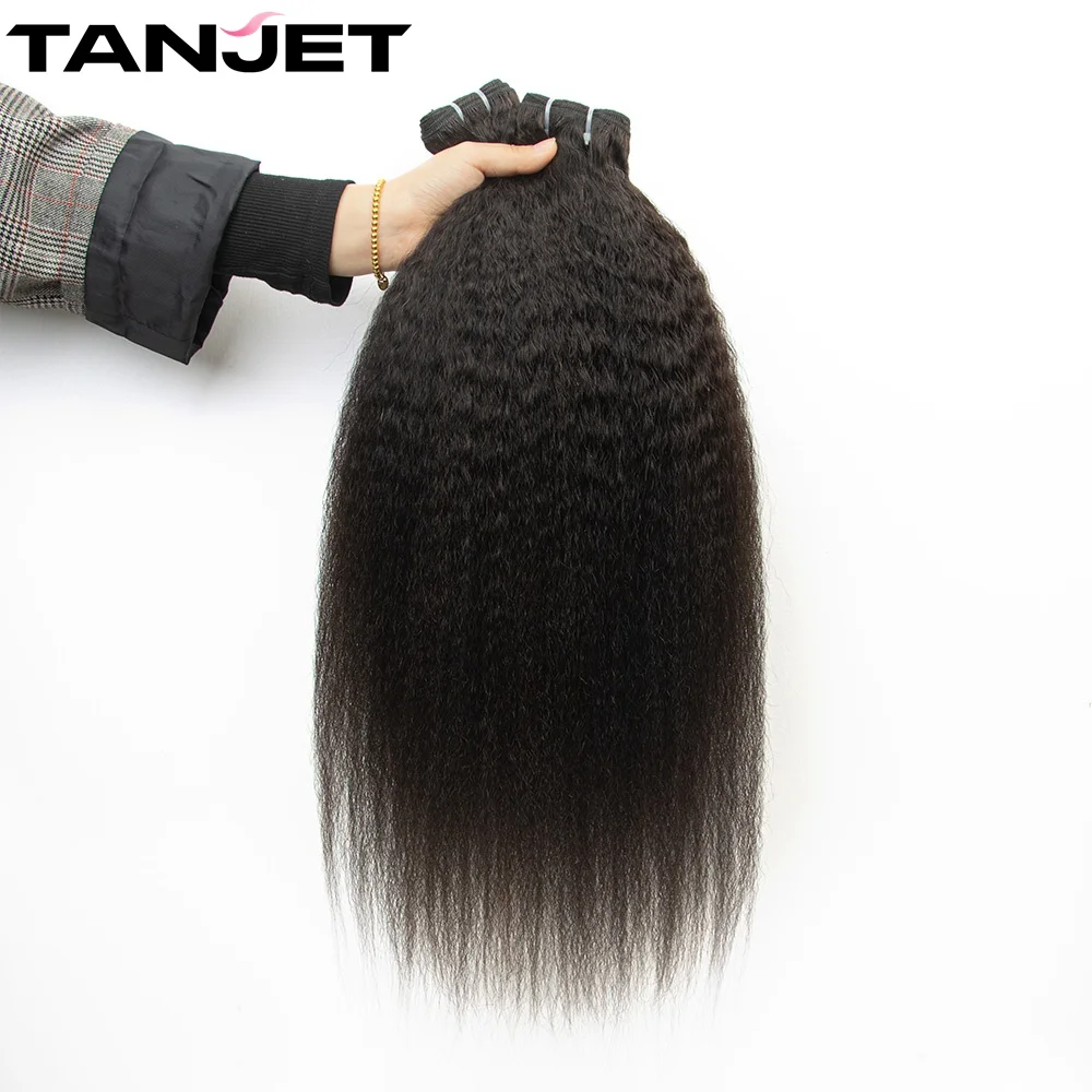 Afro Kinky Straight Human Hair Weaving For Black Women Brazilian Remy Hair Extensions Natural Yaki Straight Hair Bundles Weft