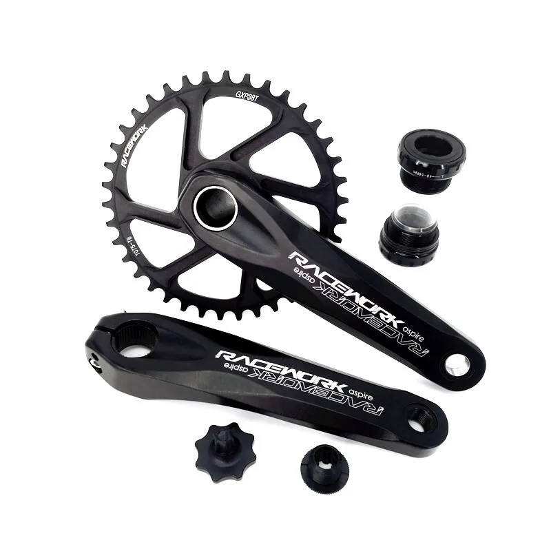 AliExpress Racework crank aluminum alloy hollow integrated 170mm 175mm 32 34 36 38T Sprocket with Bottom Bracket Mountain Bicycle Crankset
