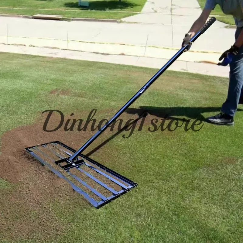 Lawn Leveling Rake, Leveling Machine, Soil Fertilizer Tool, Garden Farm Vegetable Plot Push-Pull Leveler, Sand Rake, Grass Rake
