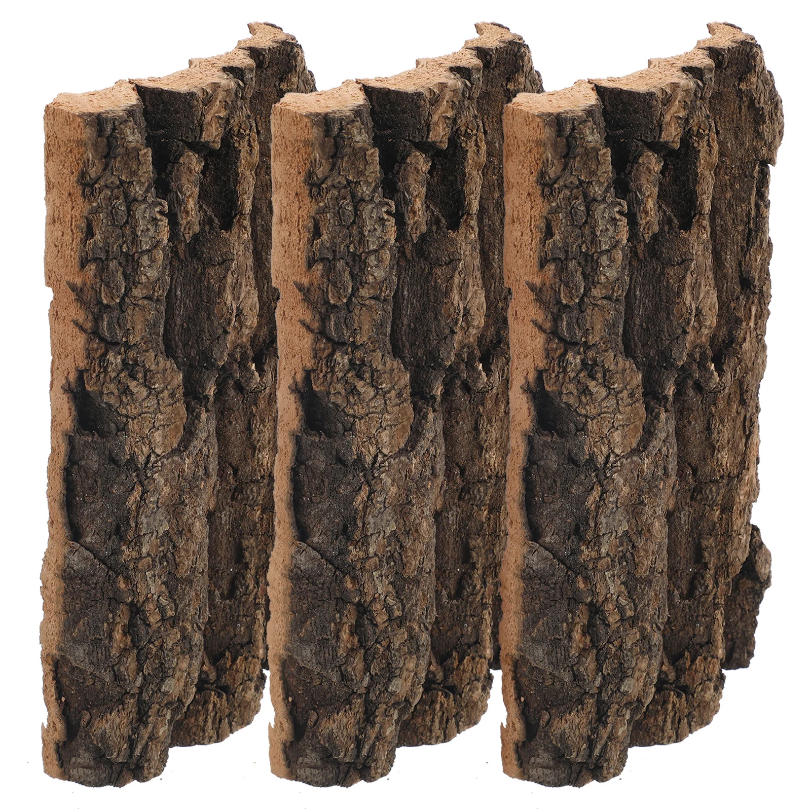 

3pcs Tree Bark Decor Premium Reusable Natural Cork For Reptile Tank Aquarium Background Desktop Vivarium Wood Accessory