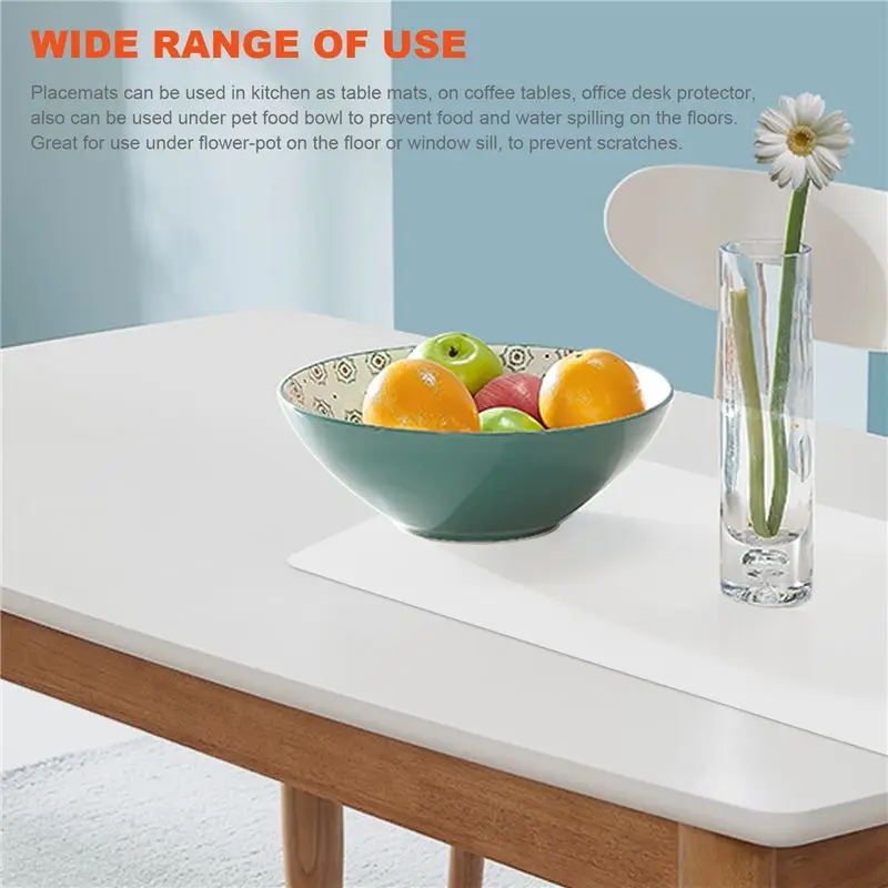 Lively- Transparent Kitchen Mat,Coffee Table Mat,Table Protector,Waterproof Placemats,Worktop Saver,Placemat Set 4 Pieces