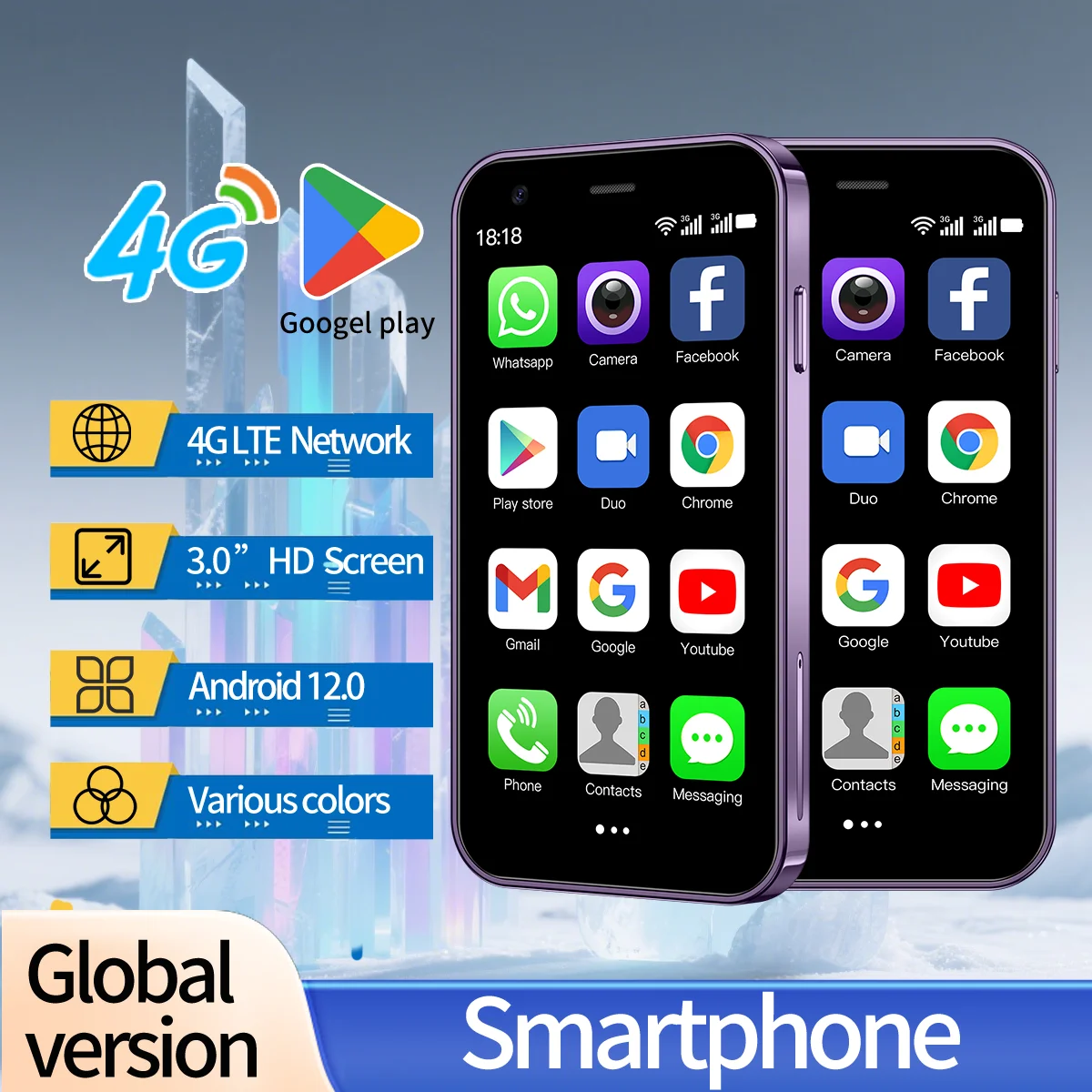 Mini phone SOYES XS16 3.0-inch exquisite and compact body pre installed Play Store full network 4G dual card dual standby