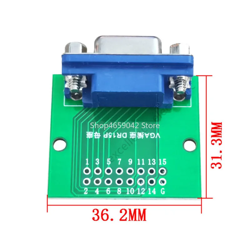 1pcs DB15 HDR15 DR15 To Dip 2.54mm Interface Test Board Blue VGA Female Socket Adapter Conversion Board