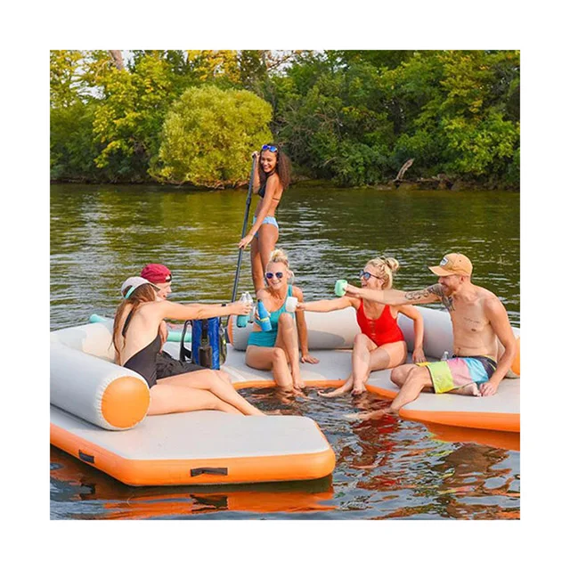 Inflatable Wharf Popular Water Recreation Equipment Floating Island Fishing Platform Jet Ski