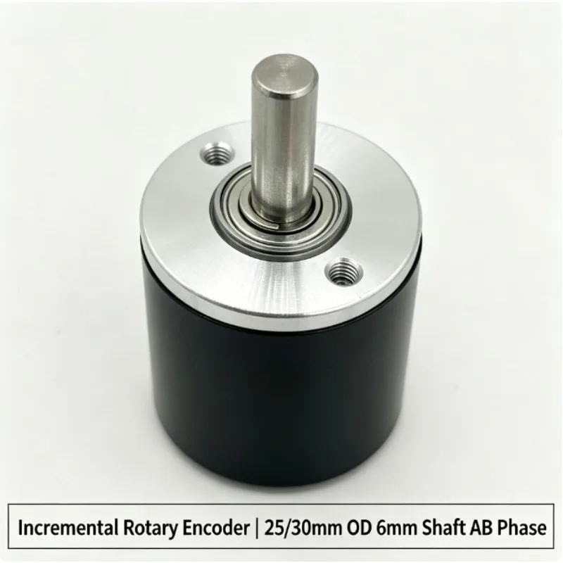 Incremental Photoelectric Rotary Encoder, 25mm/30mm Outer Diameter, 6mm Solid Shaft, AB Two Phase Industrial Position Sensor