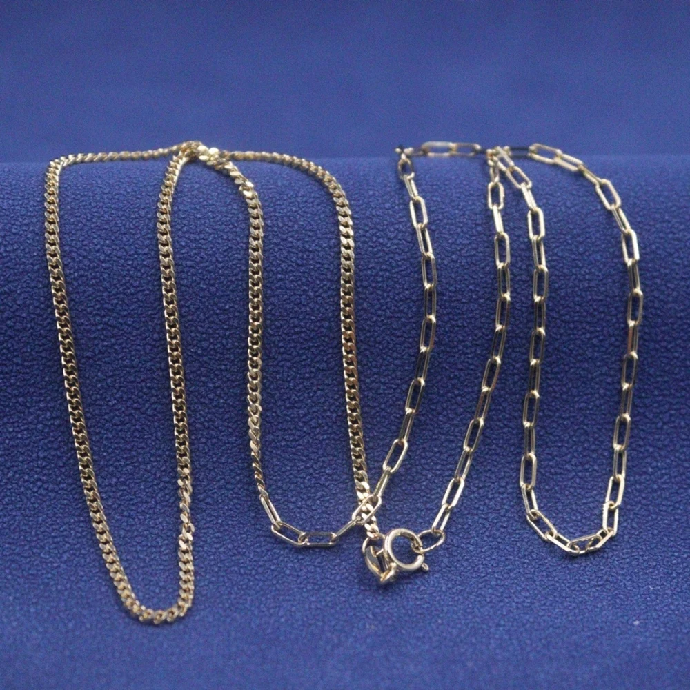 

Ожерелье AU750 Pure 18K цепочка из желтого золота женское, 1,9 мм, панцирное, квадратное, с круглыми звеньями, 4,5-4,7 г