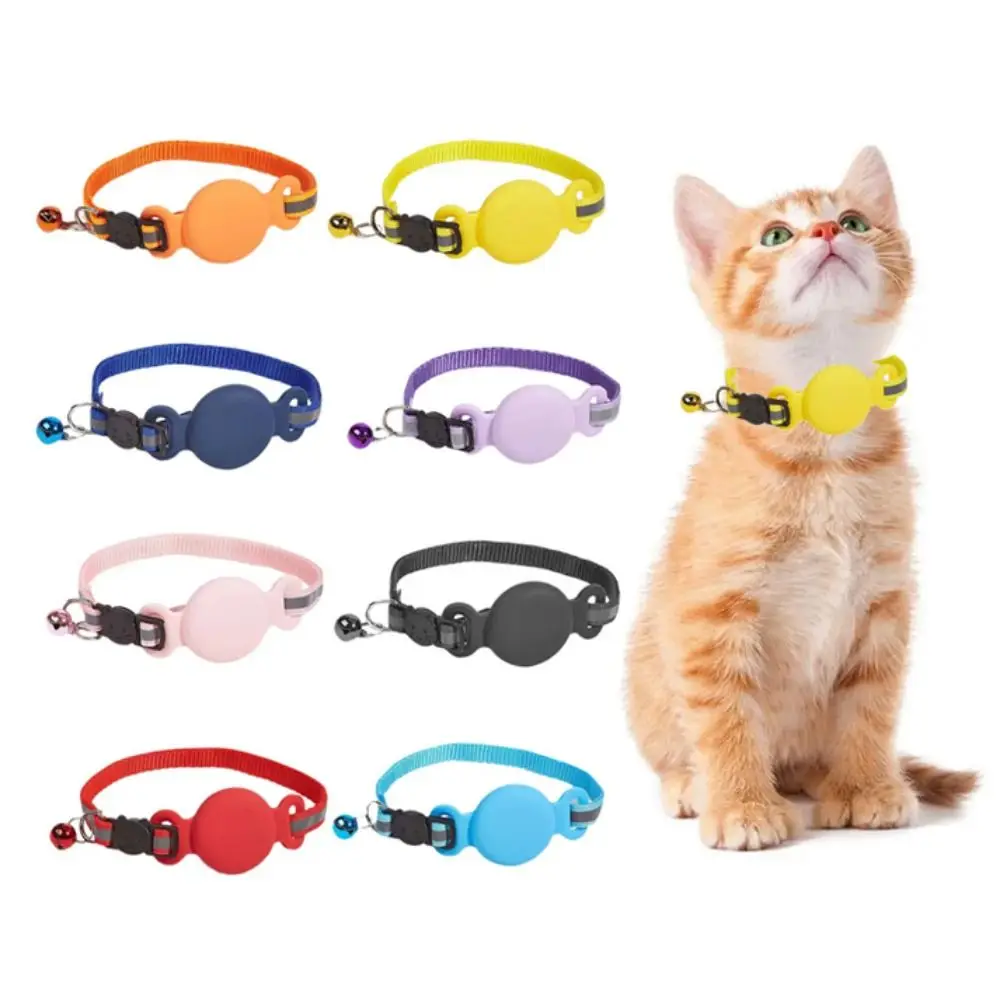 

Silicone Anti-Lost Pet Cat Collar Adjustable with Bell Cat Tracker Collar Waterproof Pet GPS Protective Collar Outdoor