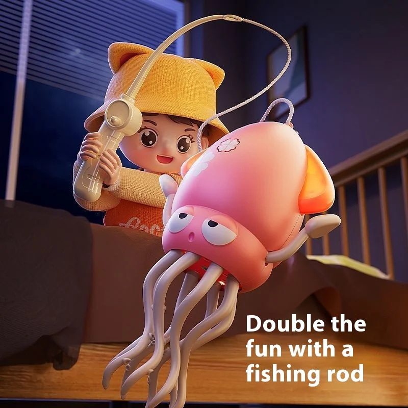 子供の電気自動誘導音と光照明タコのおもちゃ充電式シミュレーション動物のおもちゃキッズギフト