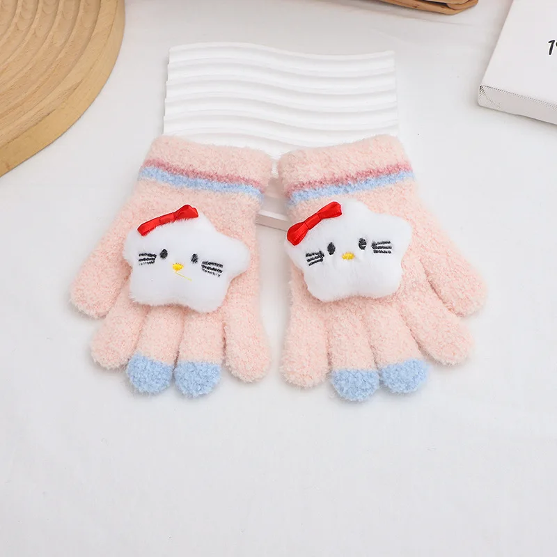 قفازات الخريف والشتاء الكرتون لطيف قفازات دافئة قفازات خمسة أصابع #2