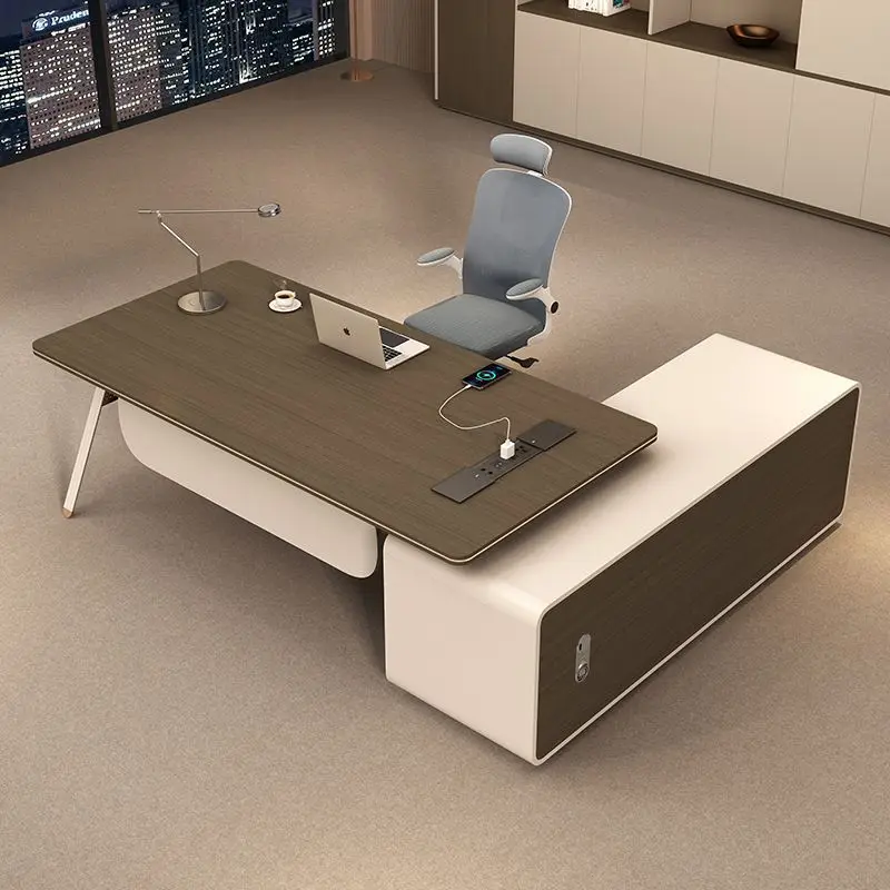Boss's desk, office chair combination, simple modern president's desk, large class desk