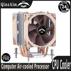 QiuzAim Cpu Cooler Fan x79 x99 Processor Air-Cooled 2/4/6 Heat Pipe Radiator 90mm 4pin/PWM install LGA2011-3 2066 115X 1200 1700
