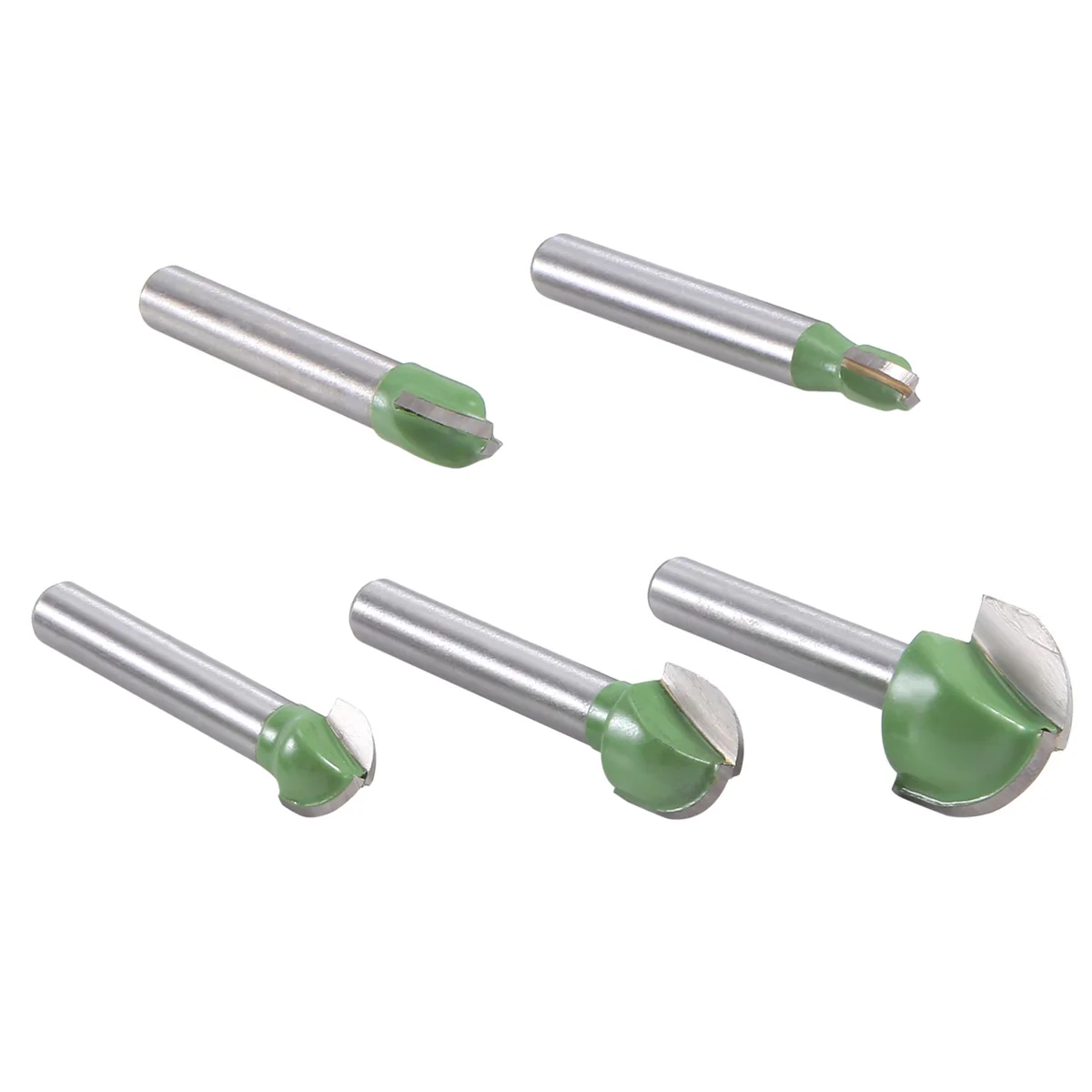 5 Stuks 6Mm Schacht Bal Neus Frezen Set Frees Ronde Cove Box Vhm Cnc Radius Core frezen Bit