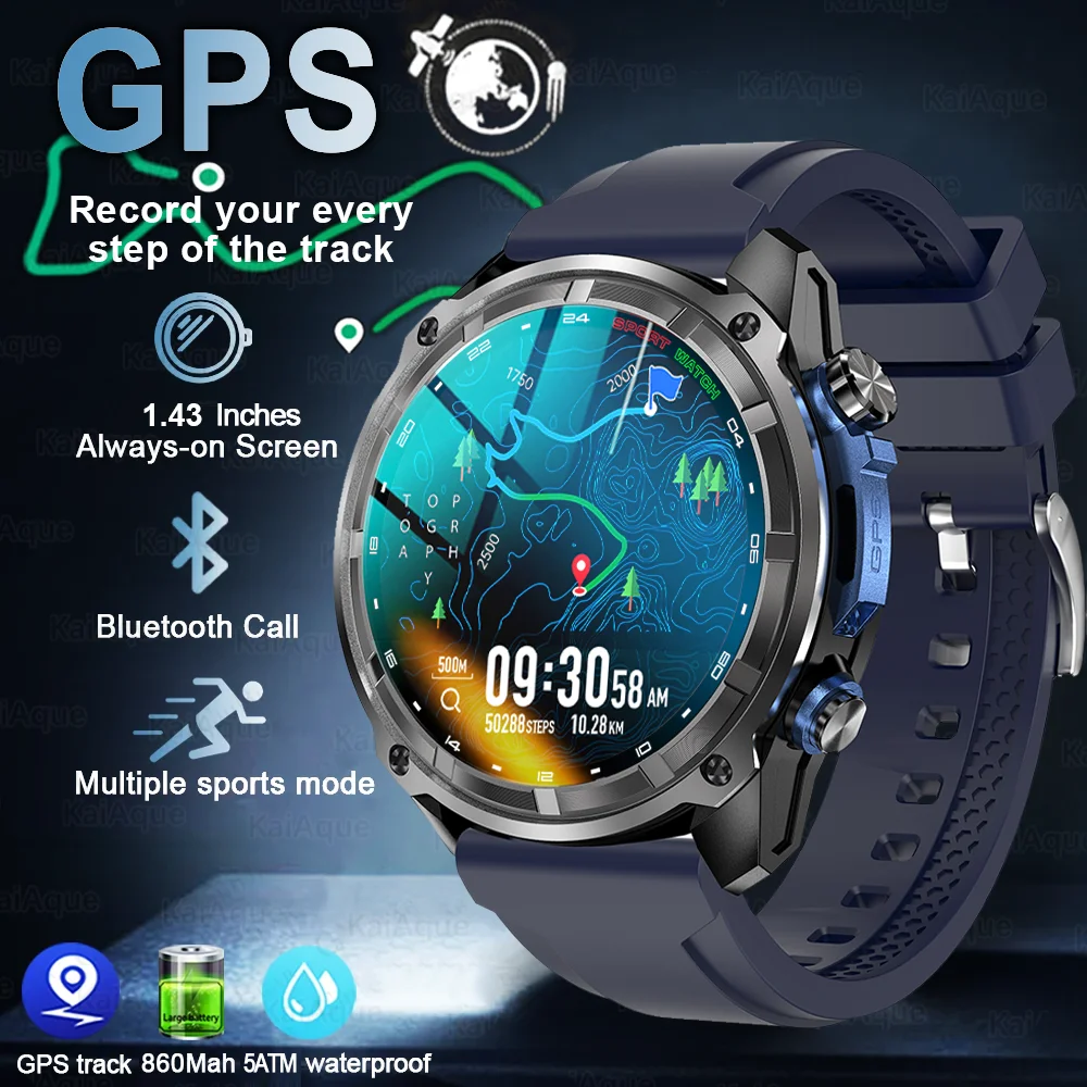 

Hot DT G1 Built-in Dual-band GPS Bluetooth 6.0 466*466 Smart Watch Smartwatch Map Compass Altimeter Sports Watches Android IOS