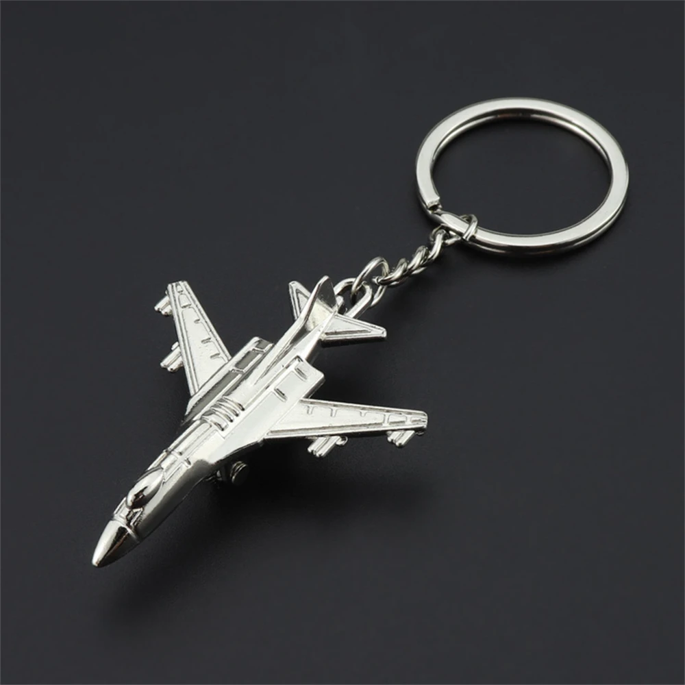 Creative 3D Aircraft Metal Key Chain Fighter Jet Plane Charms for Men Car Keyring Bag Classic Pendant Boy Party Gifts