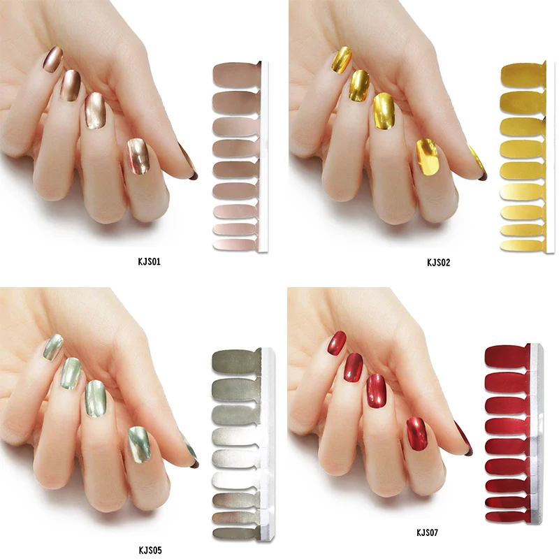 

Metal Mirror Self-adhesive Nail Polish Film Press On Nail Stickers Manicure Accessories Full Cover