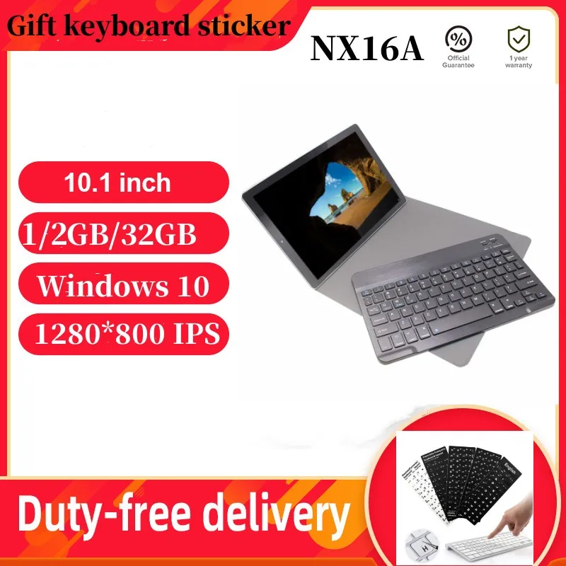 10.1'' Windows 10 NX16A With BT Keyboard Case Tablets PC 1280x800IPS Quad Core 1GB RAM 32GB ROM Intel Atom x8350 CPU Nextbook