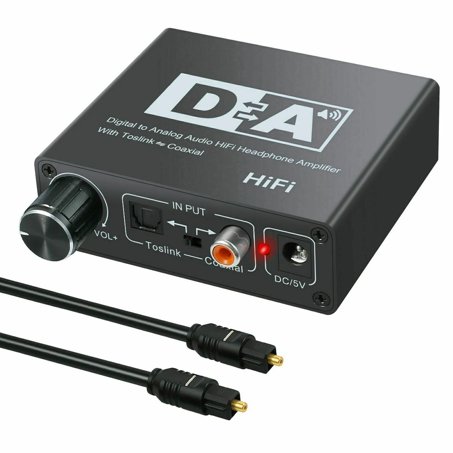 Convertidor Coaxial óptico Digital Toslink a RCA analógico, 192mm, Audio Hifi con Spdif, 3,5 KHz
