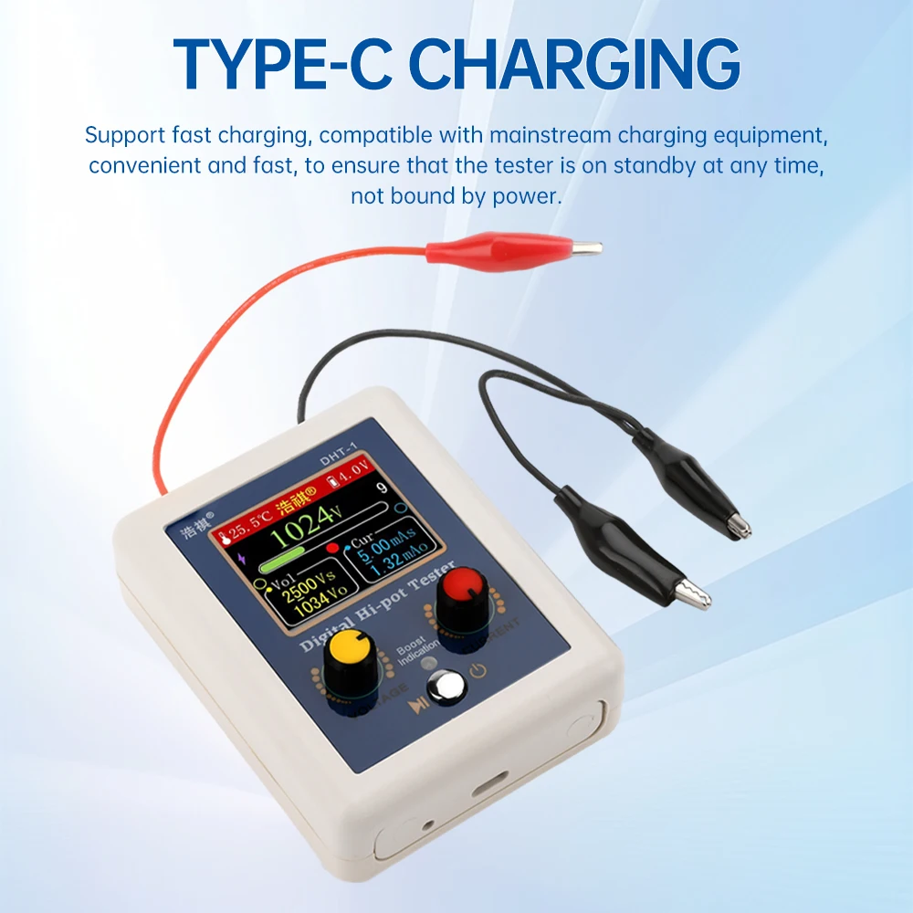 DHT-1 Transistor Withstand Voltage Tester Voltage Capability Tester Diode MOS Triode Digital Voltmeter Testing Tool Type-c