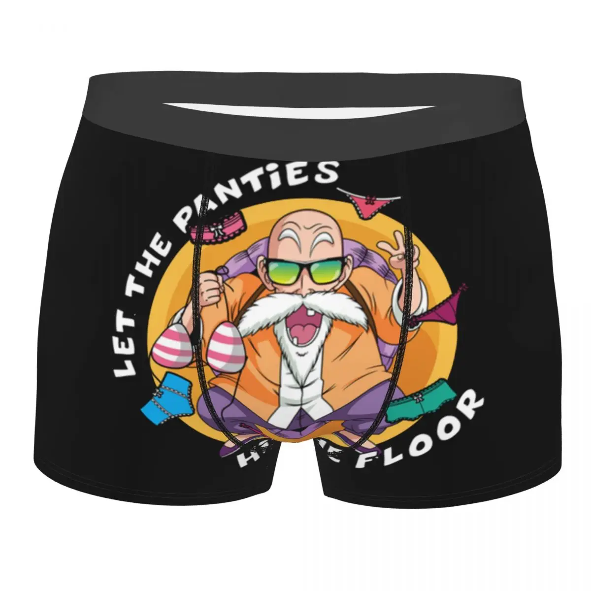 Man Master Roshi Boxer Shorts Panties Mid Waist Underwear Kame Sennin Jackie Chun Dragon Ball Homme Humor Underpants