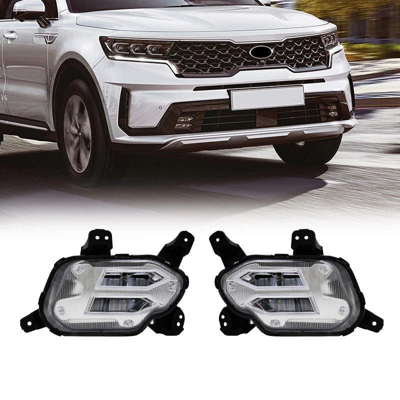 DRL для KIA Sorento 2021, противотуманные фары на бампер, дневные ходовые огни, аксессуары, водонепроницаемые, новый стиль Россия, США