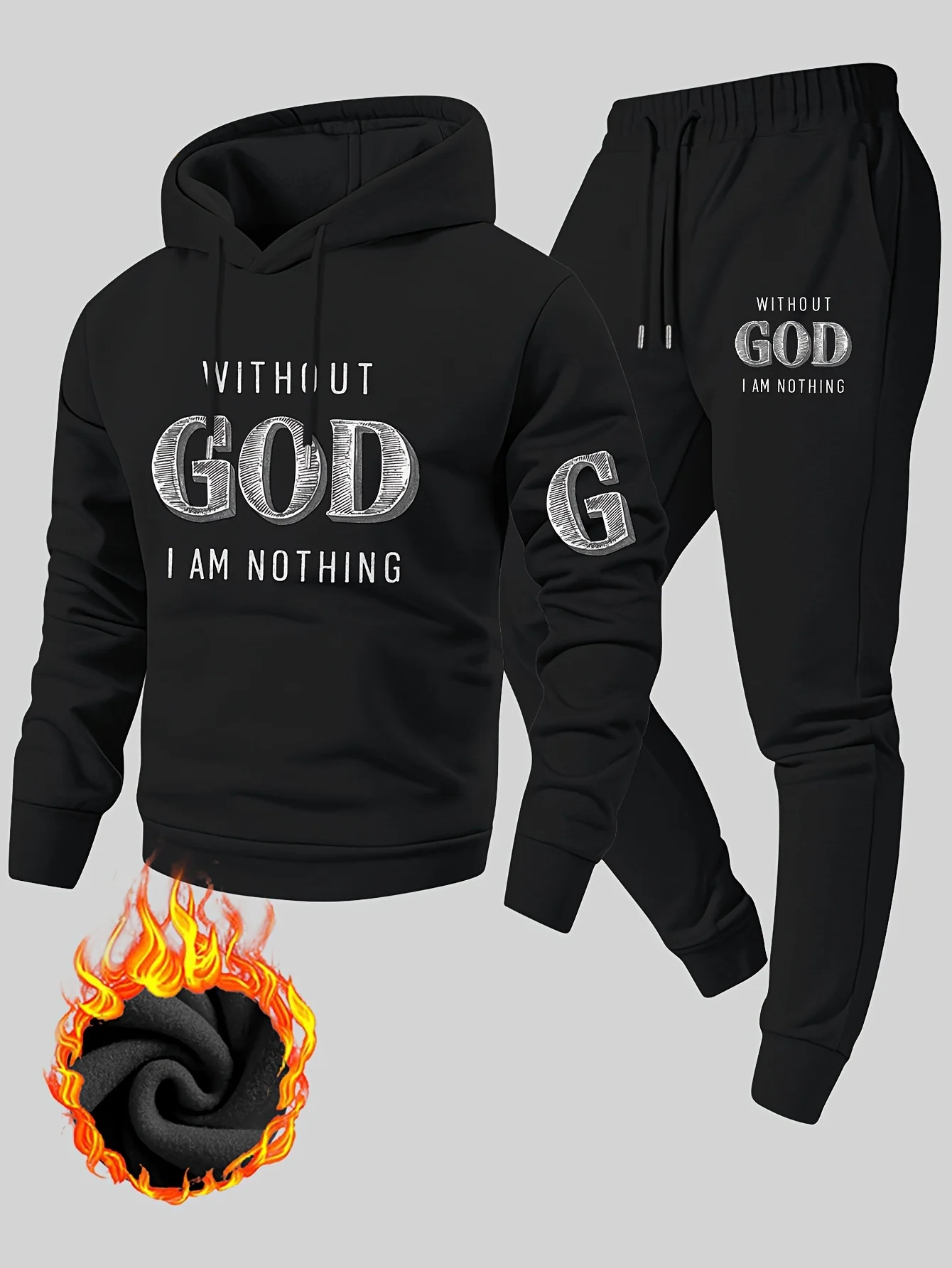 2026 Men's Printed Cotton Hoodie Pants Set Autumn/Winter Men's and Women's Set Casual Retro Hip Hop High Quality Hoodie Suit