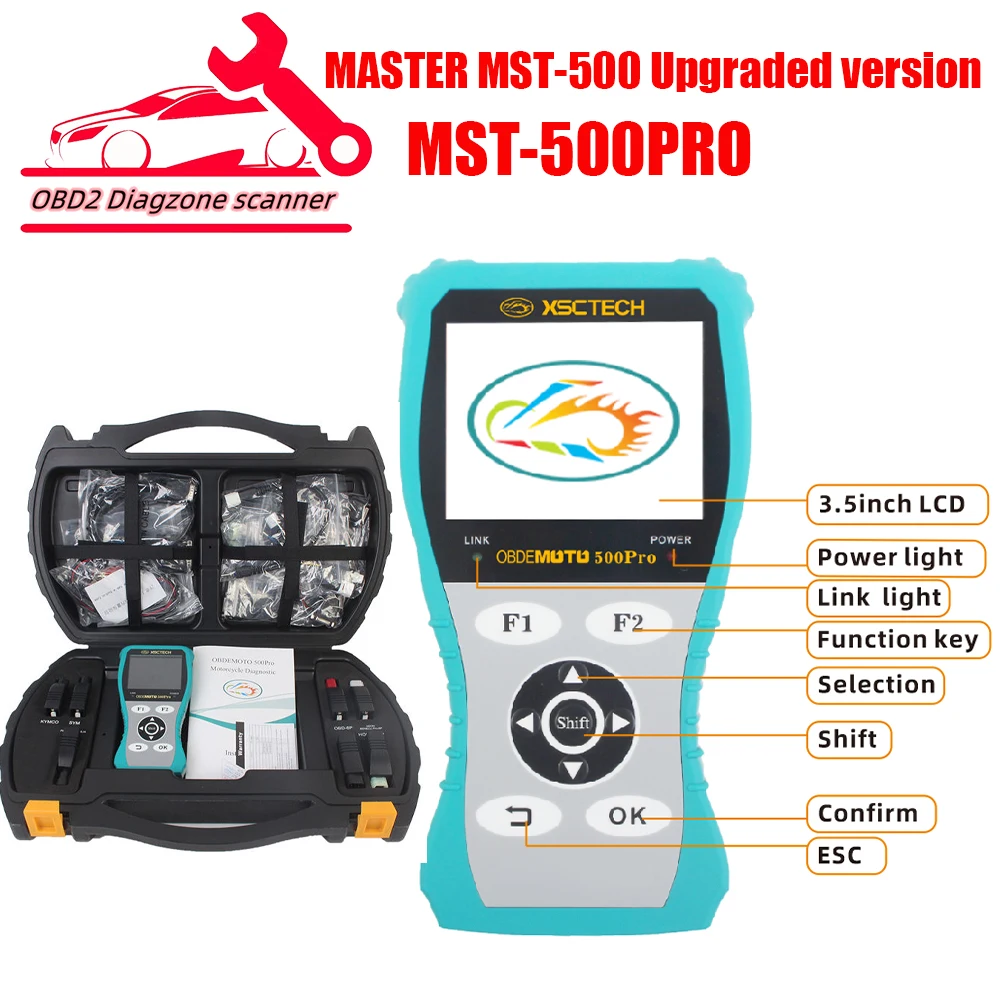 MASTER MST-500 Upgraded Version MST-500PRO Handheld Motorcycle Diagnostic Scan Tool Read Clear Fault Code Special Function