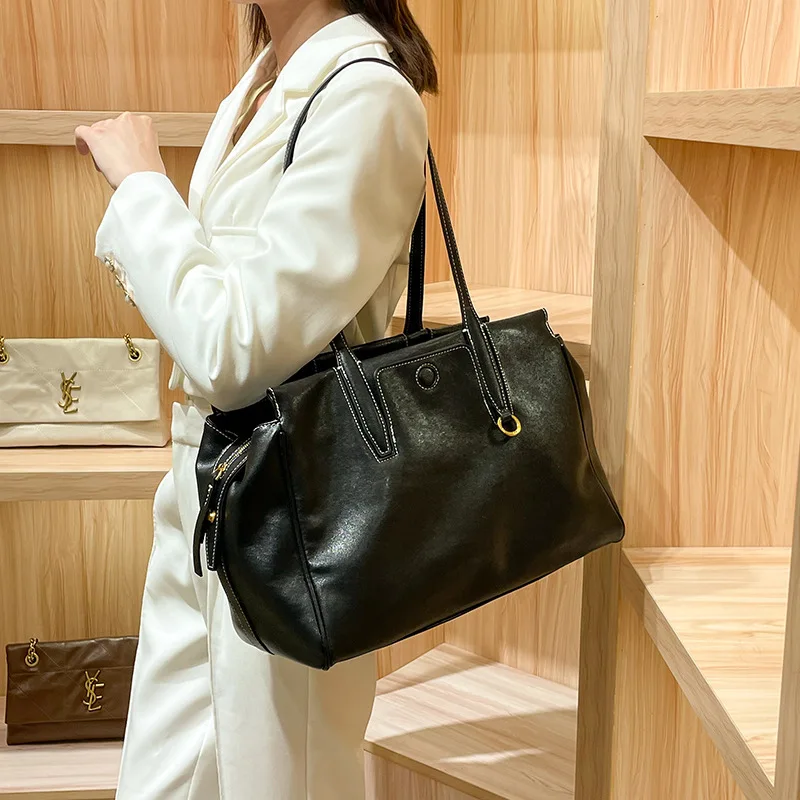 

​ ​ Женская большая вместительная сумка, винтажный портфель, новая дорожная сумка через плечо ​ ​