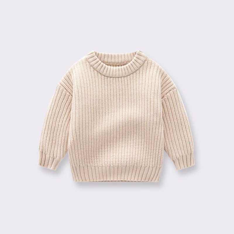 Autumn Kids Knit Sweaters 2023 Solid Color Soft Knitted Baby Clothes Toddler Girls Boys Sweaters Newborn Baby Clothes 0-5 Years