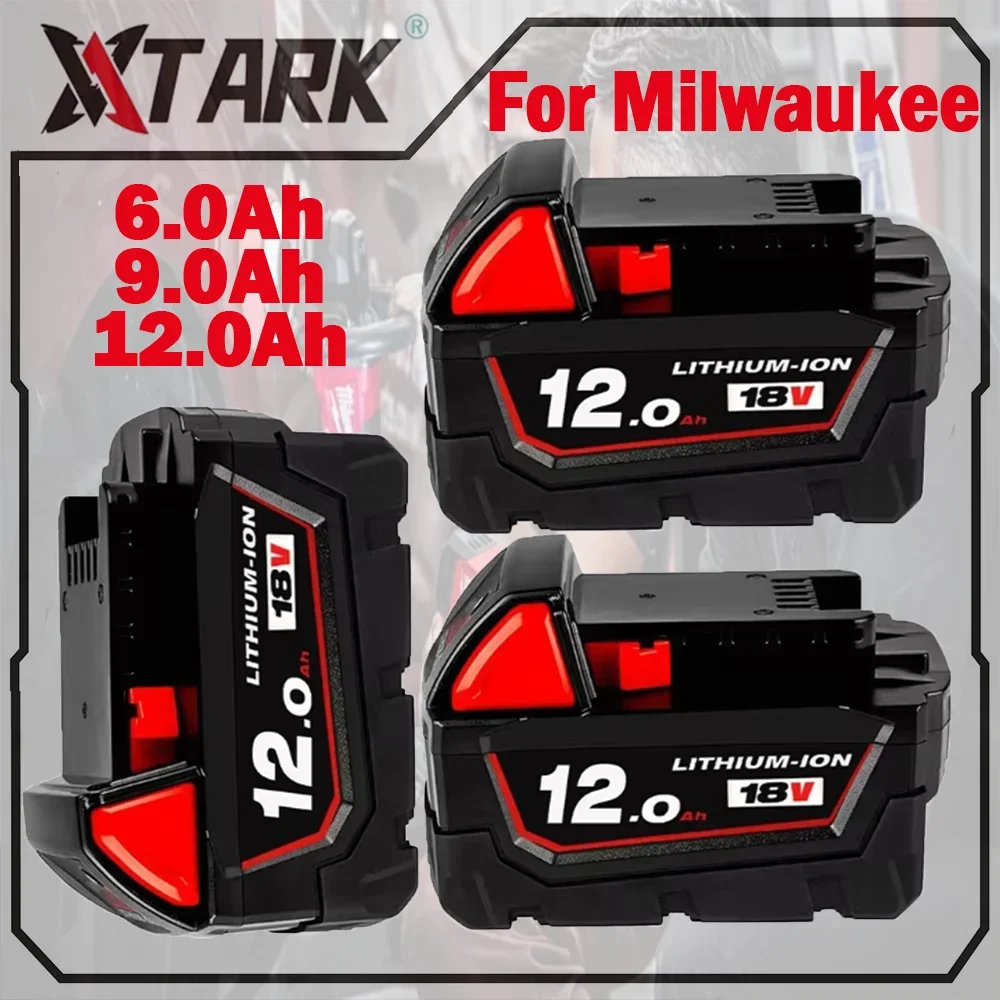 

For Milwaukee M18 Battery 18V 12.0Ah 9.0Ah Replacement Lithium Battery for Milwaukee M18 48-11-1815 48-11-1850 2604-22 Battery