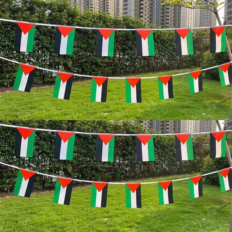 

Aerlxemrbrae 20pcs/lot Palestine bunting flags 14x21cm Pennant Palestine String Banner Buntings Festival Party Holiday