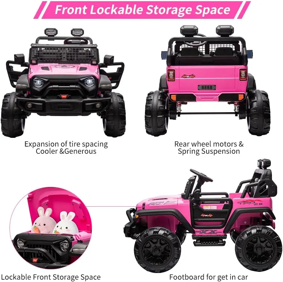 12v crianças passeio de 2 lugares carro elétrico com controle remoto veículo elétrico alimentado por bateria 2x120w motores rodas luzes led usb