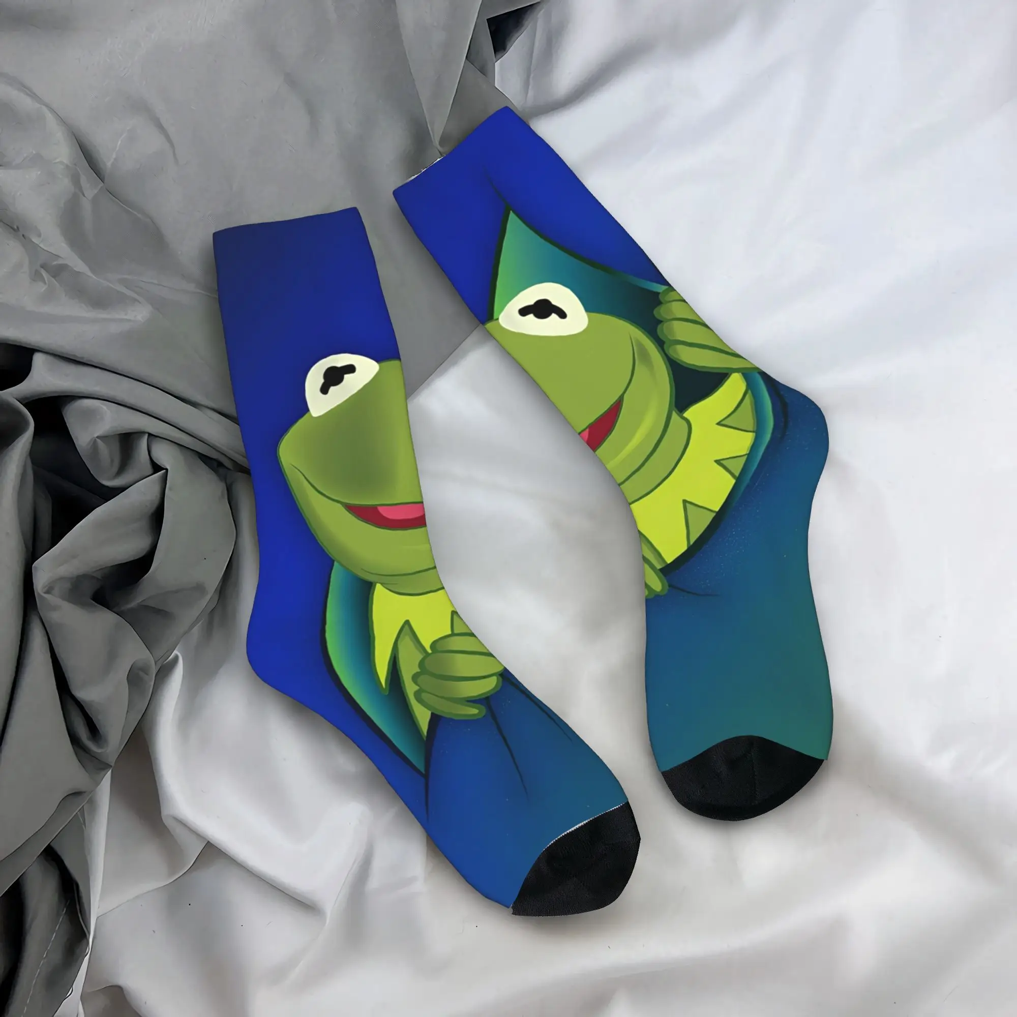 كيرميت الضفدع الكرتون الجوارب Kawaii جوارب الخريف عدم الانزلاق الكبار الرجال الجوارب مريحة مخصص الدراجات الجوارب