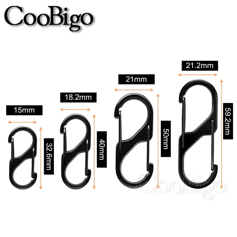 5pcs S Type Carabiner Clip Mini Snap Hook Paracord Lanyard Keychain Clips for Key Chain Camping Backpack Zipper Clip Anti-Theft