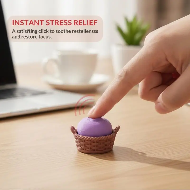 3D Printed Simulation Food Fidget Clicker Keychain Cake Chocolate Pendant Fun Small Gift for Classmates Exchange