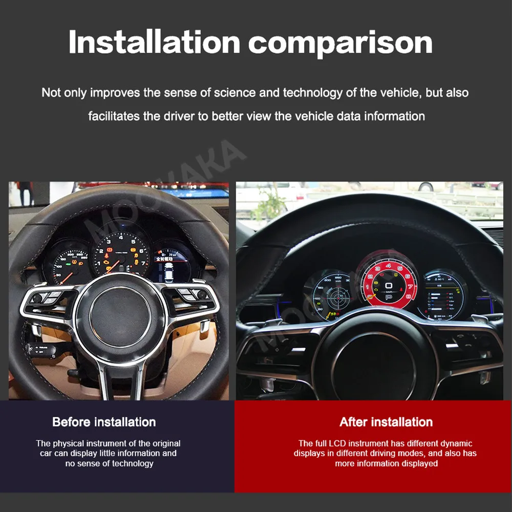 For Porsche Macan 2014-2018 Car LCD Dashboard Digital Cluster Virtual Cockpit Instrument Speedometer Multifunctional Screen