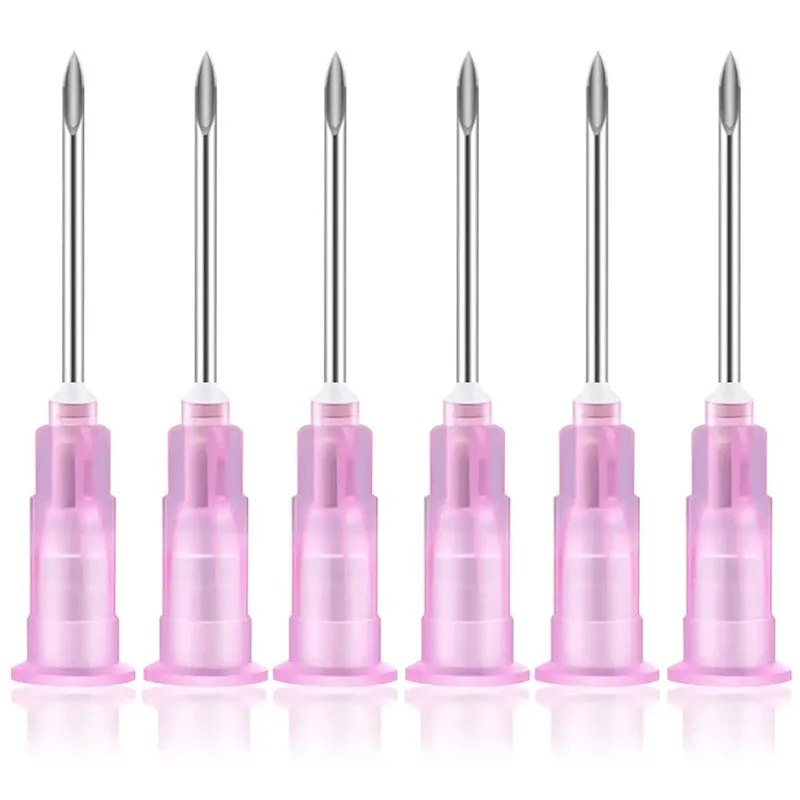 25-34G 100pcs Sterile Painless Ultra-Fine Beauty Syringe Needle, For Tattoo Kit,Liquids,Lab Application&Animal Veterinary
