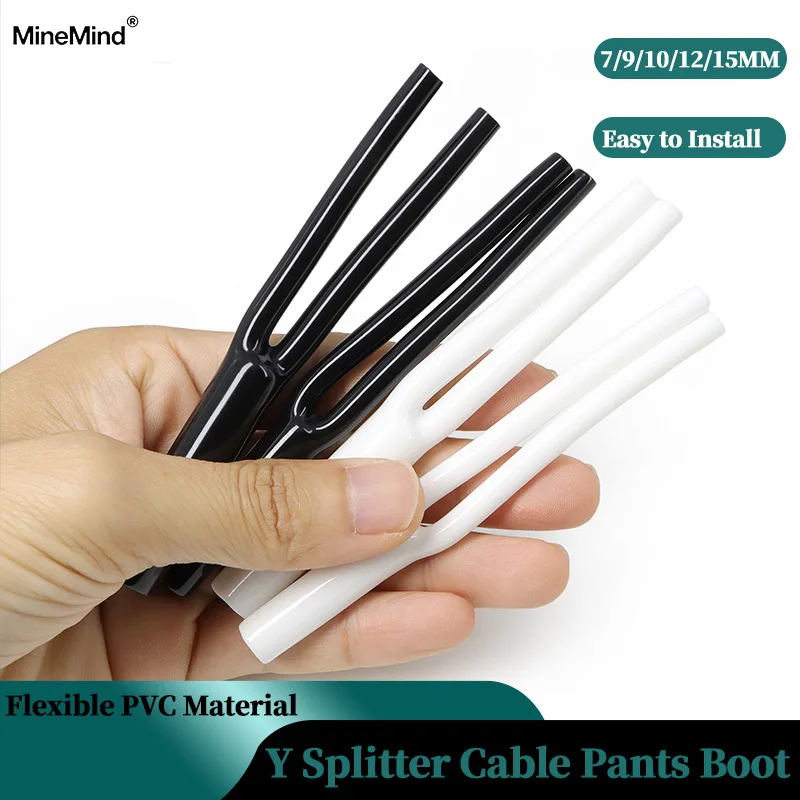 2~50PCS PVC Y Splitter Pant Boot Wire Boots Y-shaped Sleeve Tube Speaker Audio Cable Wire Cable Pants 7mm 9mm 10mm 12mm 15mm