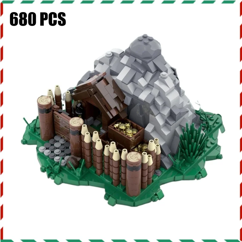 

Строительные блоки MOC Fantasy Gold Treasure Mine — креативные кирпичи «Замок», обучающая игрушка «сделай сам», подарок для фанатов