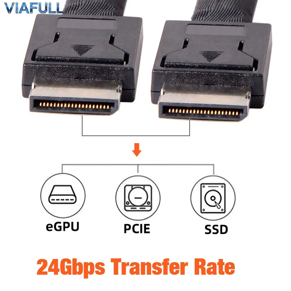 OCuLink Mini SAS 8611 8I Internal Cable, 0.5M 1M, PCIe Gen4/Gen5 Ready, for High Speed Data Transfer in Server/5G/Military