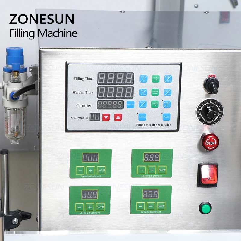 Zonesun Automatische Vulmachine Desktop Peristaltische Pomp Parfum Melk Sap Vloeistof Water Filler Met Transportband