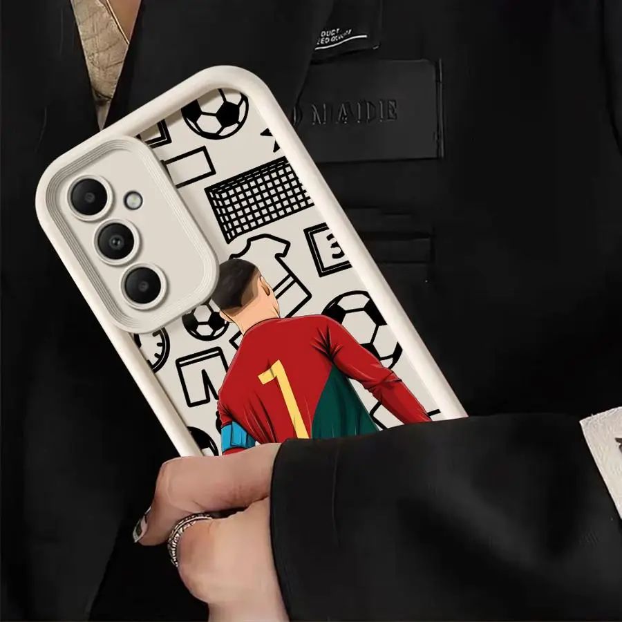 Funda de teléfono suave de TPU con número de fútbol para Samsung Galaxy A32 A33 A56 A24 A16 A34 A36 A14 A26 A23 A22 A12 A13