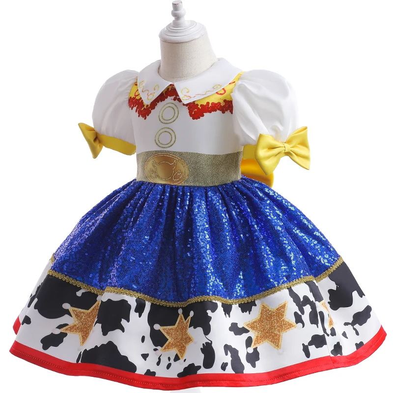 Girl Dress Jessie Girls Buzz Lightyear Dress Cartoon Cow Frocks Halloween Clothes Party Toy Story Vestidos Cosplay Kids Costume