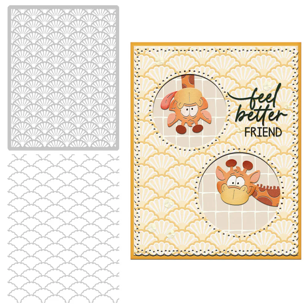 

MangoCraft 2pcs Background Shell Pattern Plastic Stencil For Decor DIY Scrapbooking Supplies Embossing Stencils For Paper Cards