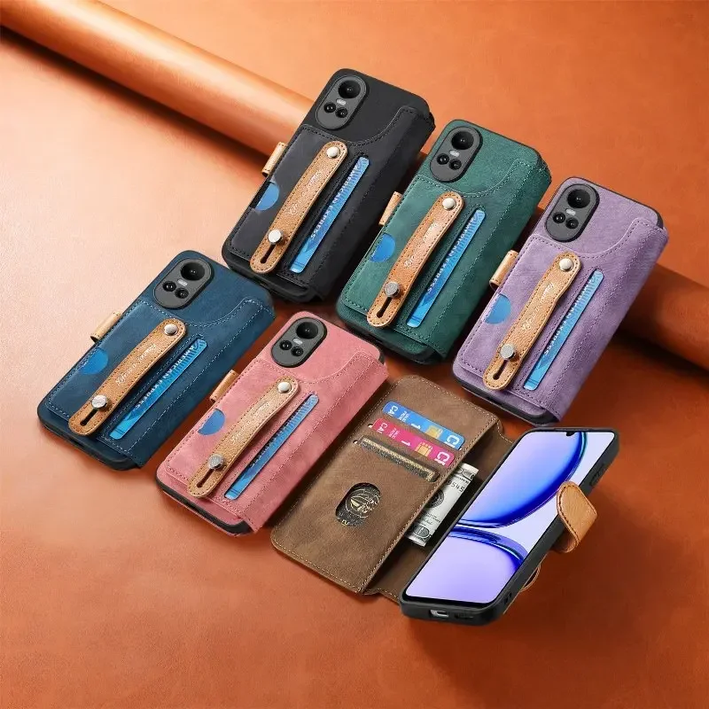 Flip Phone Cover For OPPO A38 A18 Find X5 K10X K11X A1 Pro Realme C15 C20 C21 C33 C35 C53 C55 C67 Reno11 10 9 Pro+ 8T 7 6Z 5K