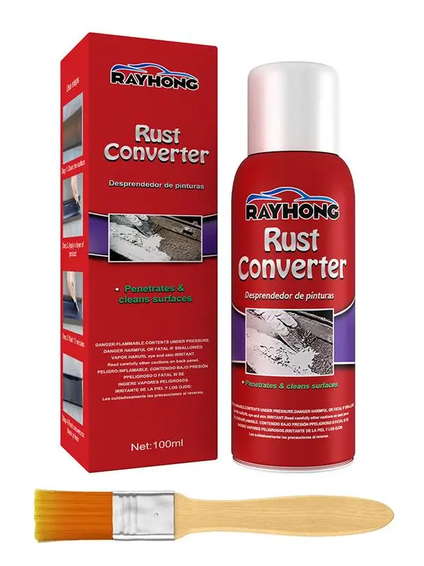 Car Anti-Rust Chassis Rust Converter Water-Based Primer Metal Surface Rust Remover Weather-Proof Long-Lasting Duster 100ML