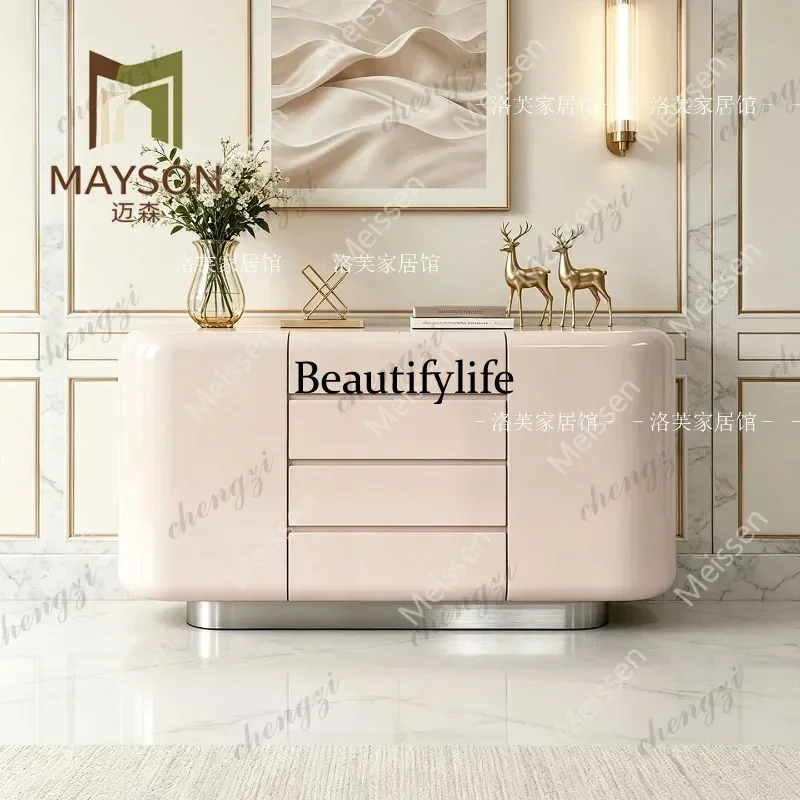 M02 Cream wind multi-chest cabinet, high-end storage cabinet, porch partition, paint pumping decorative cabinet