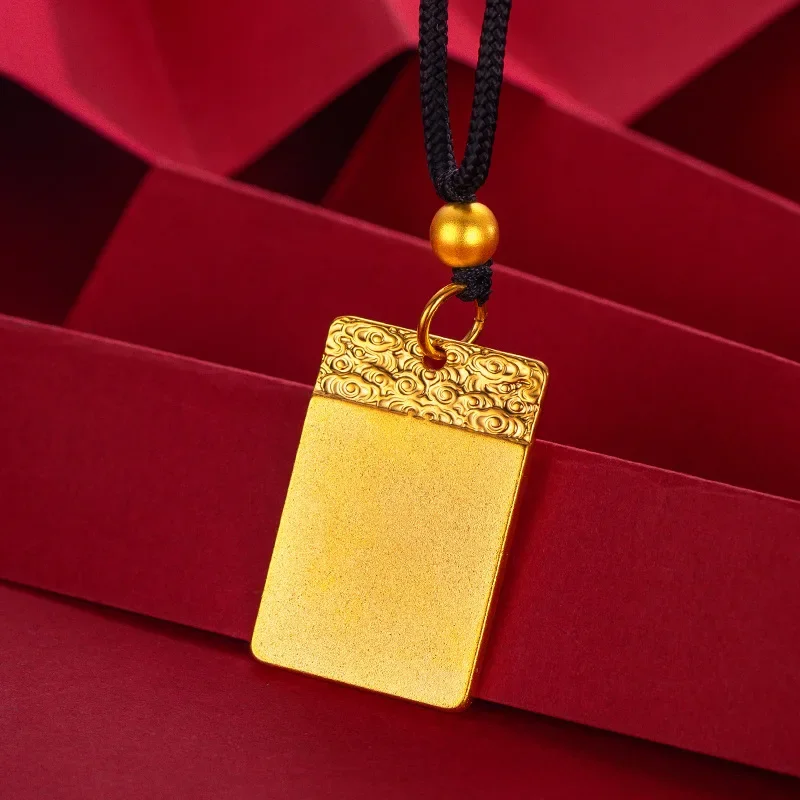 Luxurious 18K gold pendant for men and women AU750 Ping An Xiangyun K gold jewelry without incident tag