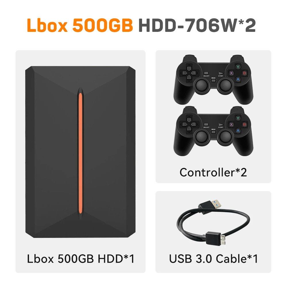 JMachen Launchbox 500G Gaming Hard Drive for PS4/PS3/PS2/Wii/WiiU