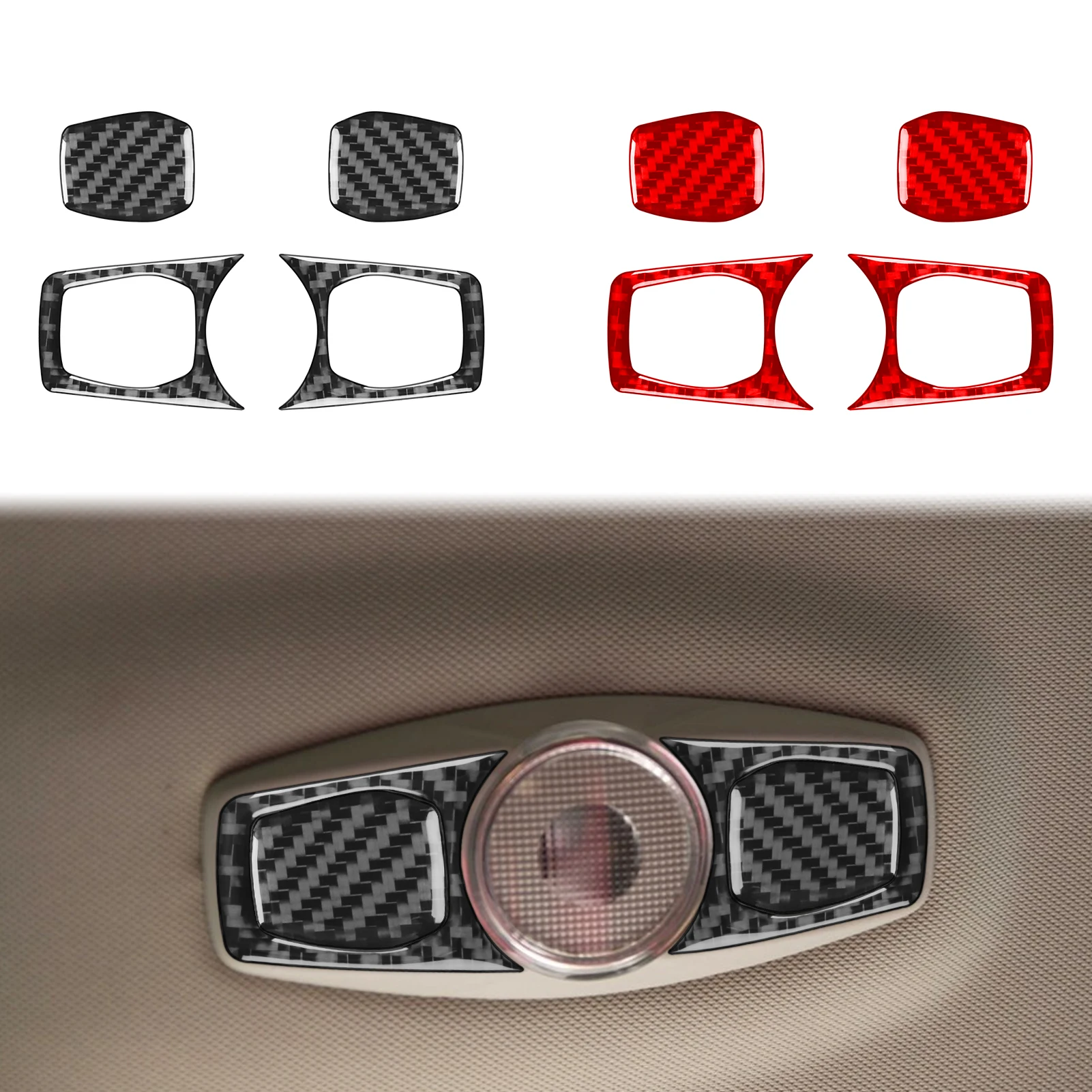 

For Ford Focus 2012—2018 Carbon Fiber Car Accessories Auto Front Reading Light Roof Lamp Panel Cover Trim Sticker Modification